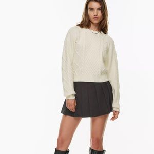 Aritzia Sunday Best Lima Knit Sweater Cable Knit Crop Crewneck Medium